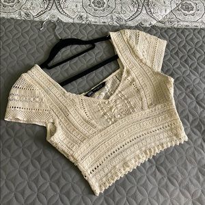 Zara Crochet Cropped Top XS